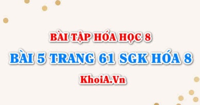 Bài 5 trang 61 SGK Hóa 8: Phản ứng hóa học, phương trình hóa học, định luật bảo toàn khối lượng